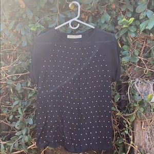 Graham & Spencer Sheer Black Studded Blousy Top